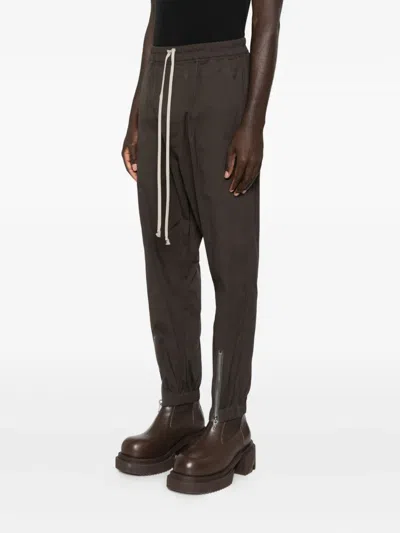 Rick Owens Drawstring Zip-cuff Trousers In Brown