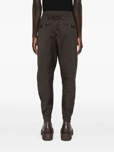 Rick Owens Drawstring Zip-cuff Trousers In Brown