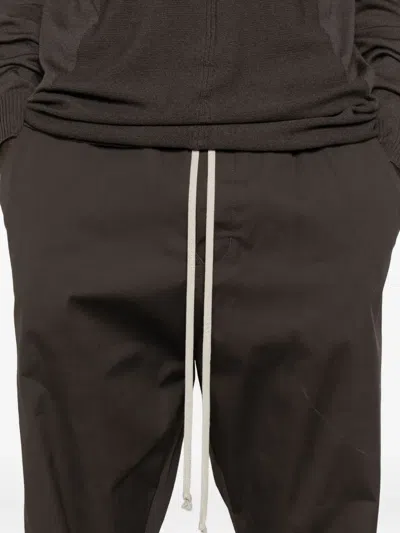 Rick Owens Drawstring Zip-cuff Trousers In Brown
