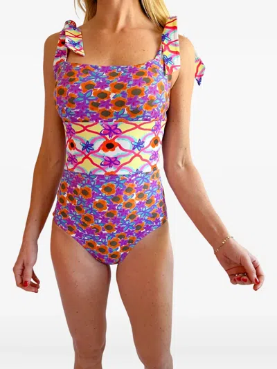 Celia B Archipelago Wanderlust Swimsuit In Multicolor In Purple