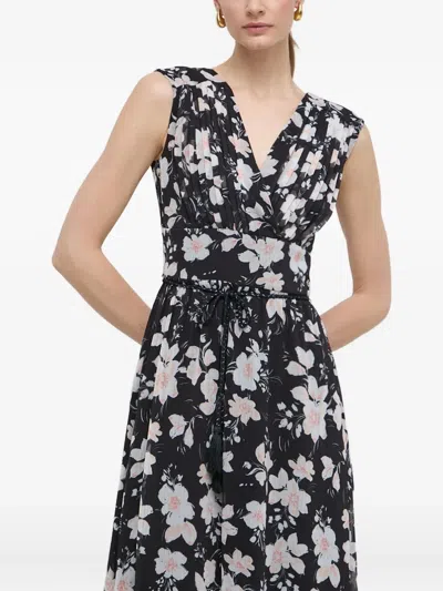 Guess Usa Floral Tie Dress In Black