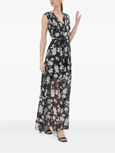 Guess Usa Floral Tie Dress In Black