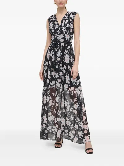 Guess Usa Floral Tie Dress In Black