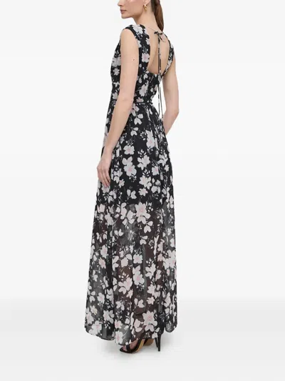 Guess Usa Floral Tie Dress In Black