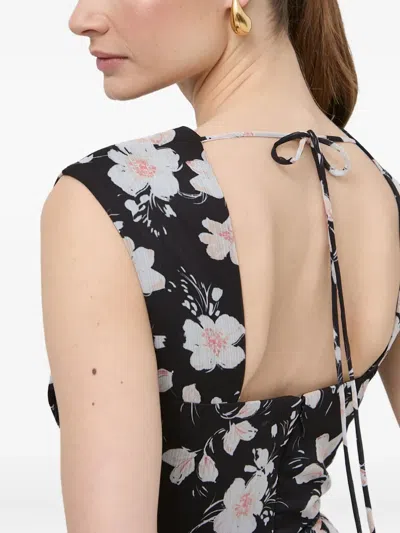 Guess Usa Floral Tie Dress In Black
