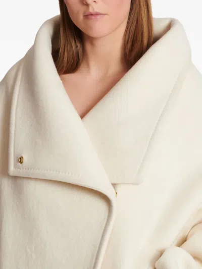 Balmain Wool-blend Oversized Caban Jacket In White