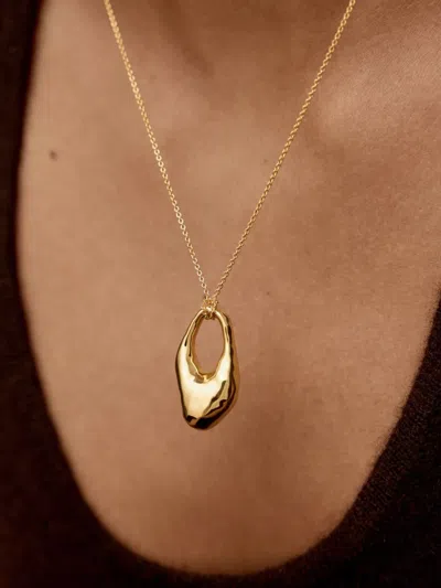 Monica Vinader Womens Antica Large 18ct Yellow Gold Vermeil Necklac In Black