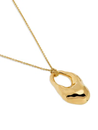 Monica Vinader Womens Antica Large 18ct Yellow Gold Vermeil Necklac In Black