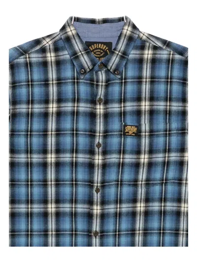 Superdry Checked Shirt In Blue