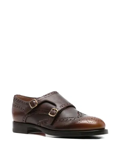Santoni "delia" Oxford Boots In Brown