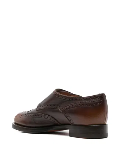 Santoni "delia" Oxford Boots In Brown