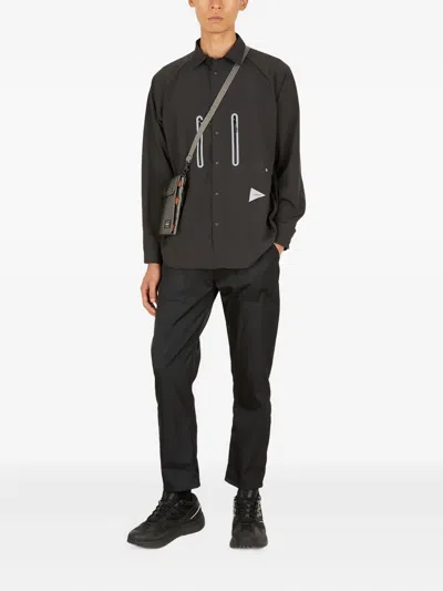 And Wander Zip-pocket Shirt In Black
