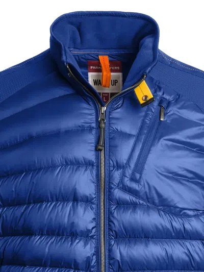 Parajumpers Quilted Panelled Jacket In Blue