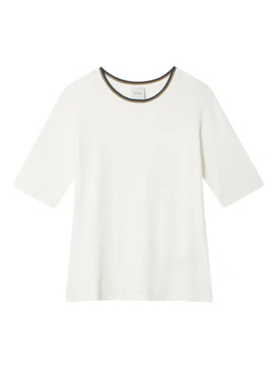 Paul Smith Stripe-trim T-shirt In Yellow