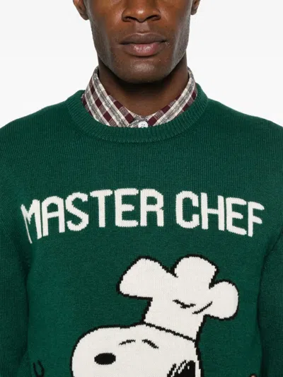 Mc2 Saint Barth Graphic Print Crew Neck Sweatshirt In Green