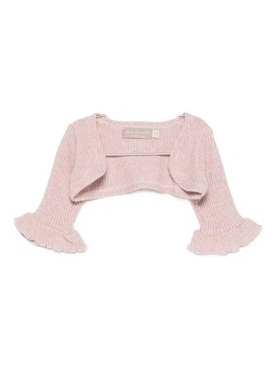 La Stupenderia Ruffled-detail Cardigan In Pink