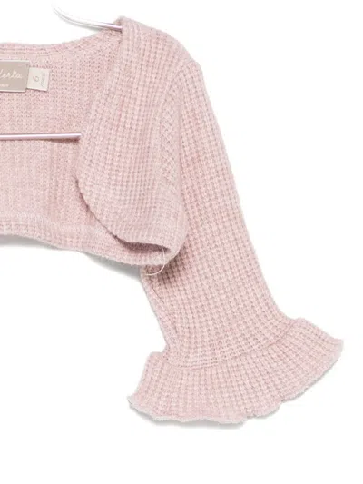 La Stupenderia Ruffled-detail Cardigan In Pink