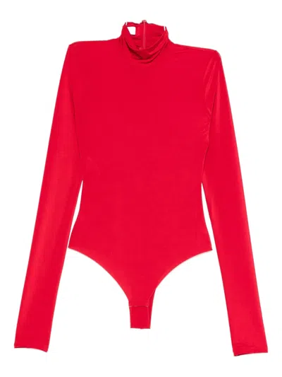 The Andamane Long-sleeve Roll-neck Body In Red