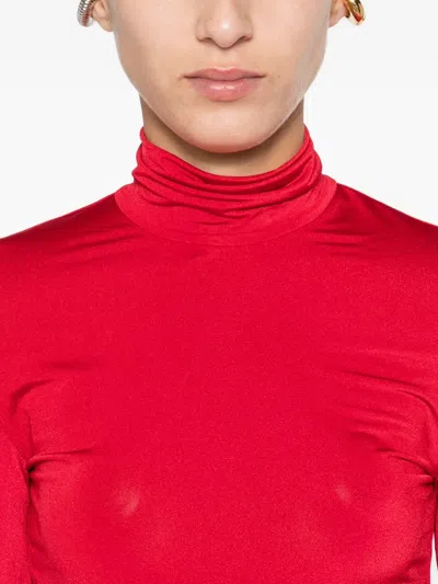 The Andamane Long-sleeve Roll-neck Body In Red