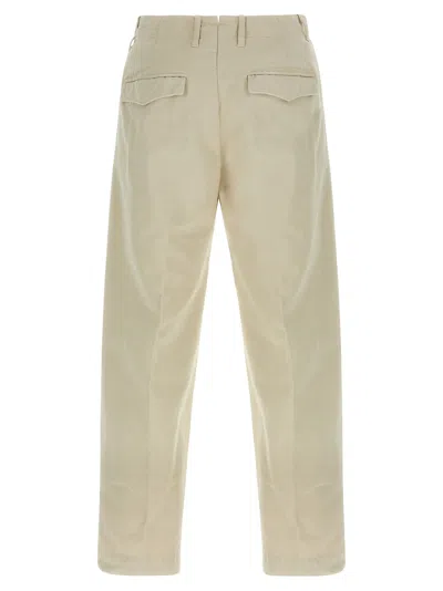 Incotex Pleated Front Cotton Trousers With Belt Loops In Neutral
