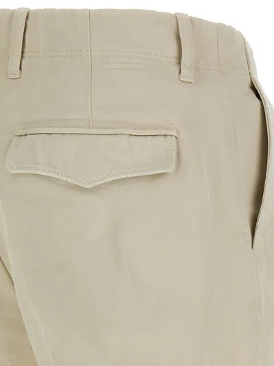 Incotex Pleated Front Cotton Trousers With Belt Loops In Neutral