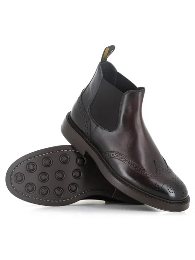 Doucal's Perforated Ankle Boots In Black