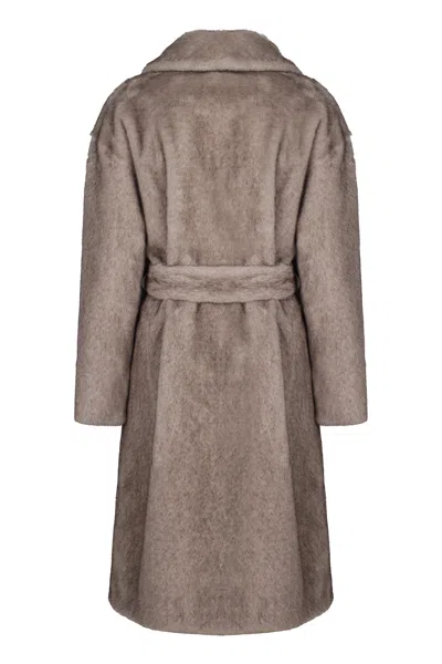 Herno Faux Fur Coat In Brown