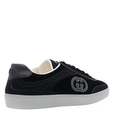 Gucci G75 Low Top Sneakers With Rubber Sole In Black