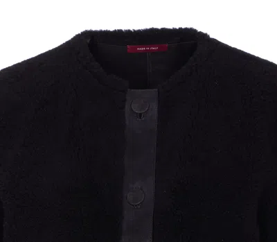Gucci Shearling Jacket With Horsebit Details In Black