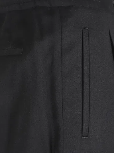 Lardini Tailored Black Pants With Drawstring Waistband In Black