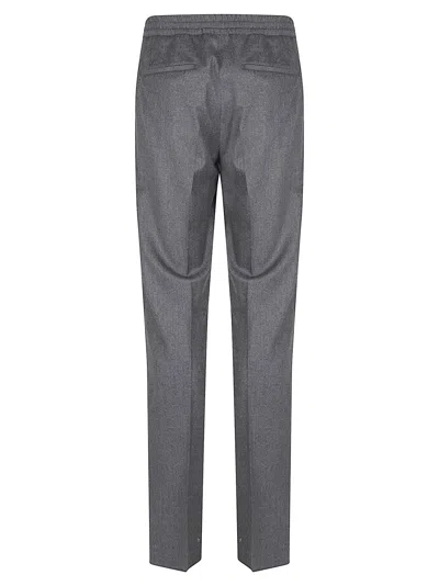 Lardini Stretch Combed Flannel Trousers In Gray