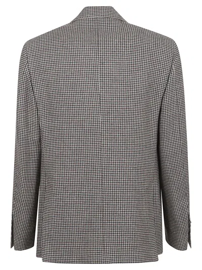 Lardini Houndstooth Patterned Tailored Jacket In Gray