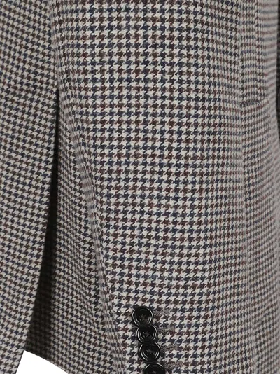 Lardini Houndstooth Patterned Tailored Jacket In Gray
