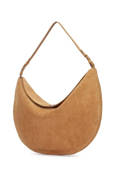 Jacquemus Crescent Crocodile Shoulder Bag With Adjustable Strap In Brown