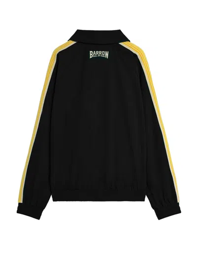 Barrow Collared Nylon Jacket Striped Sleeves In Black