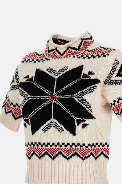 Polo Ralph Lauren Snowflake Mockneck Short-sleeve Sweater In Neutral