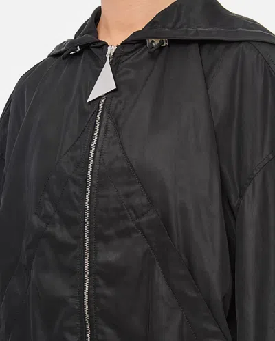 Attico Oversized Black Hooded Bomber Jacket