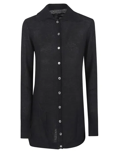 Pinko Button-up Cardigan With Classic Collar In Black