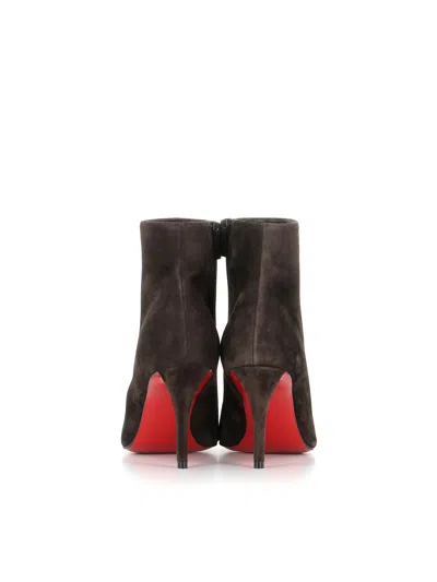 Christian Louboutin Miss Z 80 Suede Ankle Boots In Brown