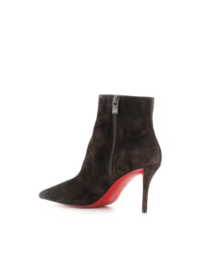 Christian Louboutin Miss Z 80 Suede Ankle Boots In Brown