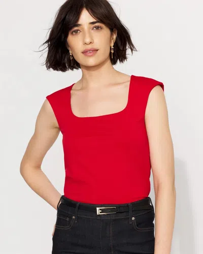 White House Black Market All Ways Stretch Square Neck Top In Red