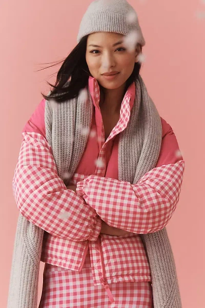 Beach Riot Jojo Bow Puffer Jacket In Pink