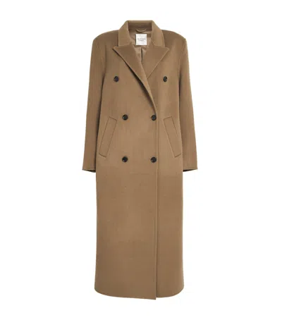 Almada Label Wool Double-breasted Deja Coat In Brown