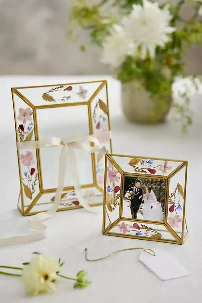 Terrain Pressed Floral Frame, Multi In Gold