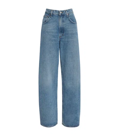 Agolde Temple Denim Trousers Belt Loops In Blue