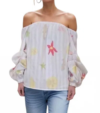 Vava Off Shoulder Top In Starfish In Animal Print