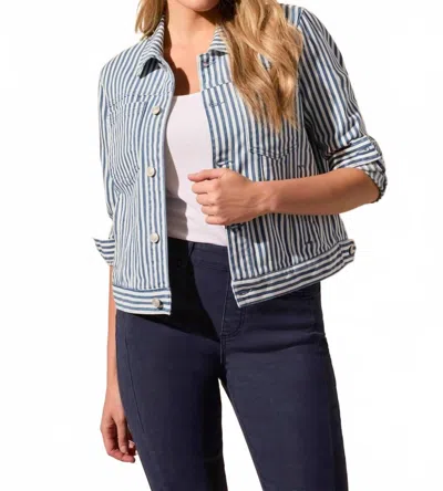 Tribal Button-front Jacket With Box Pleat In Riviera In Multi