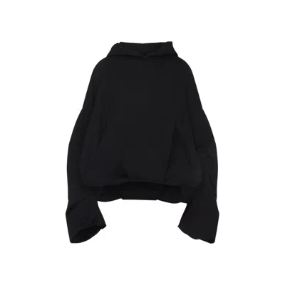 Dries Van Noten Hooded Sweater Front Pocket In Black