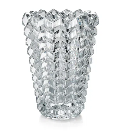 Baccarat Crystal Zig Zag Vase In Transparent