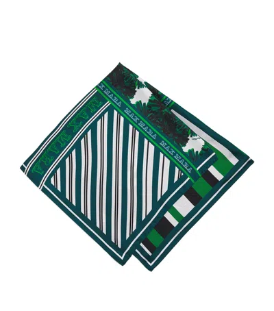 Max Mara Silk Floral Print Square Scarf In Multi